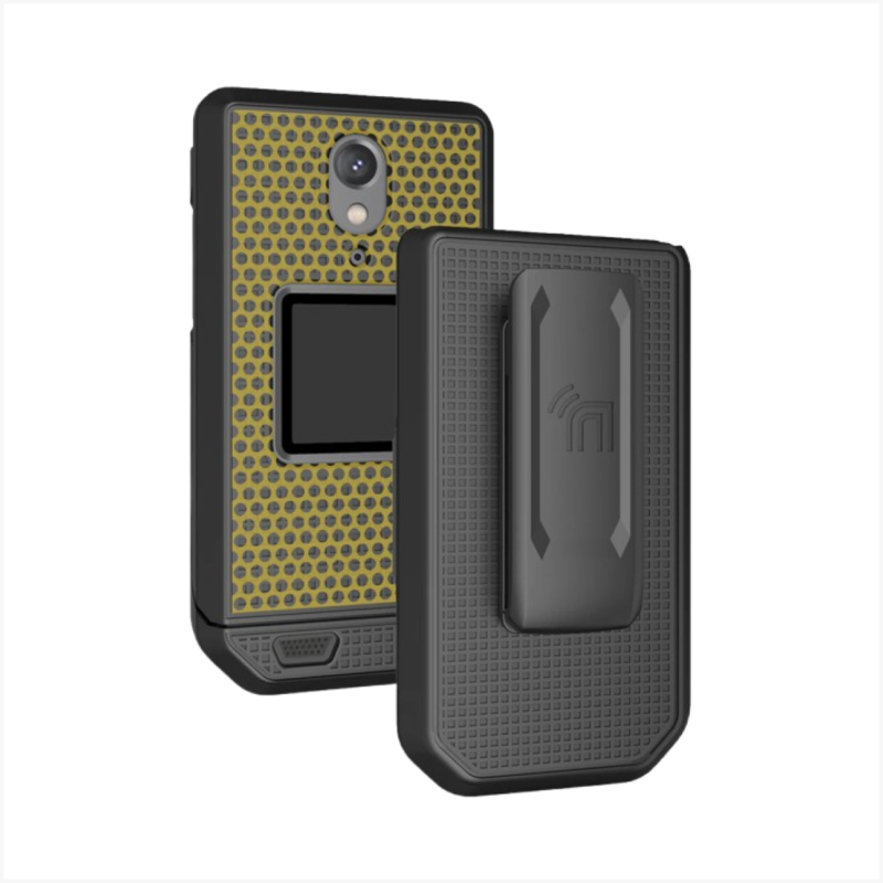 Grid Case Hard Shell Cover and Belt Clip Holster Combo for CAT S22 Flip Phone - Image 5