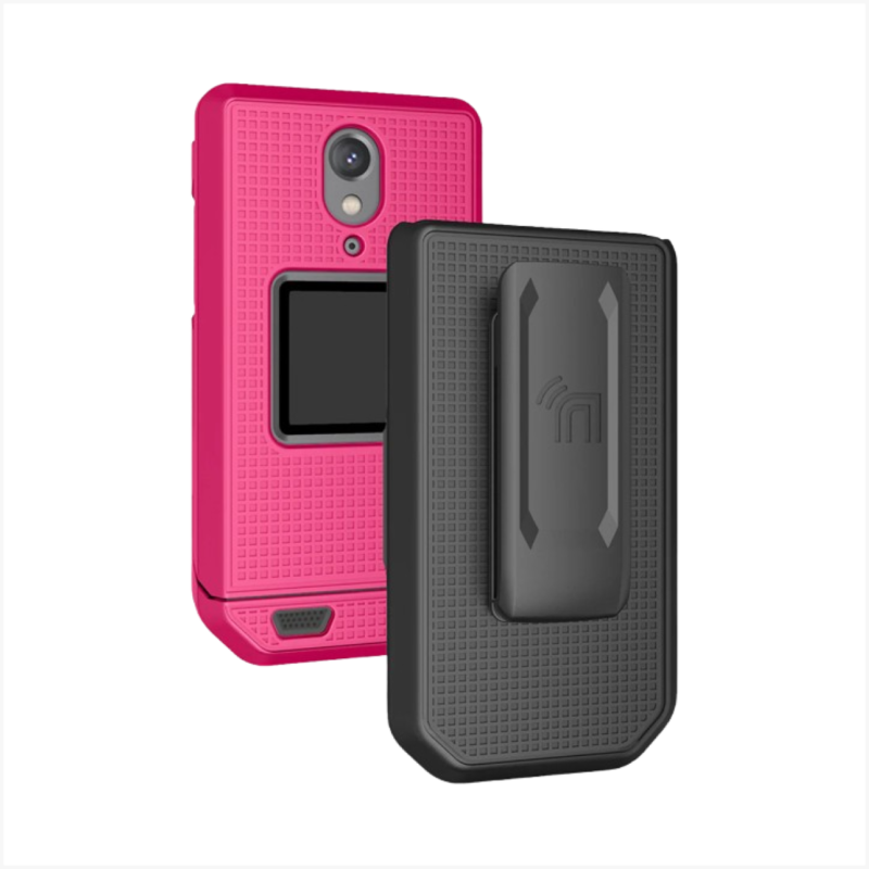 Grid Case Hard Shell Cover and Belt Clip Holster Combo for CAT S22 Flip Phone - Image 7