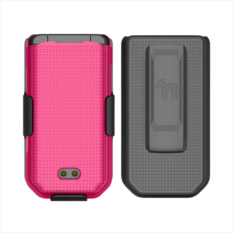 Grid Case Hard Shell Cover and Belt Clip Holster Combo for CAT S22 Flip Phone - Image 11